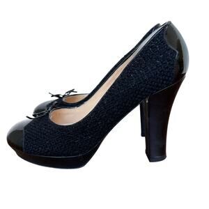 Kate Spade Black Tweed Bow Classic Pump Heels - Size 8B